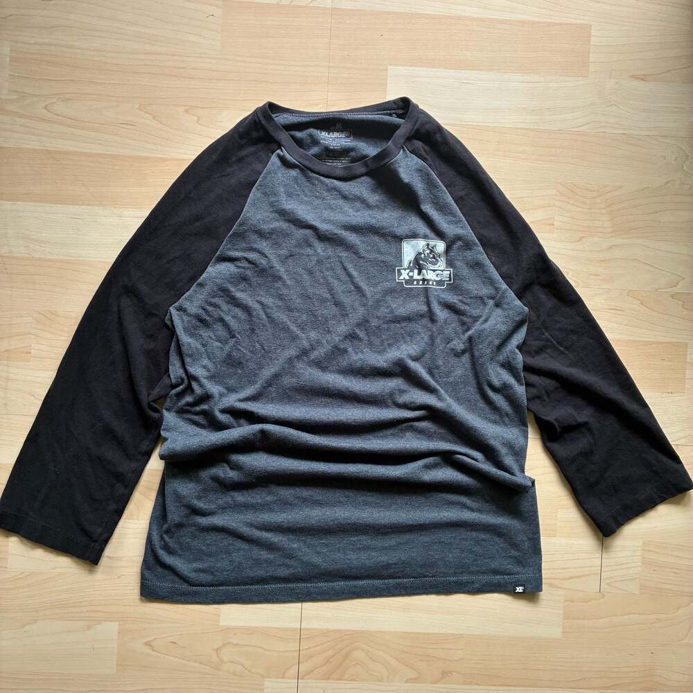 X-Large Y2k Japanese Brand Raglan Long Sleeve Shirt Size M
